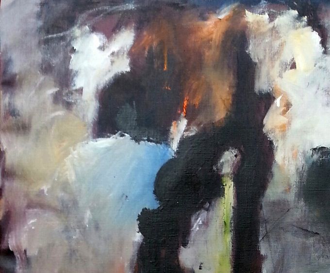 Efter branden olja 128x138cm 2017