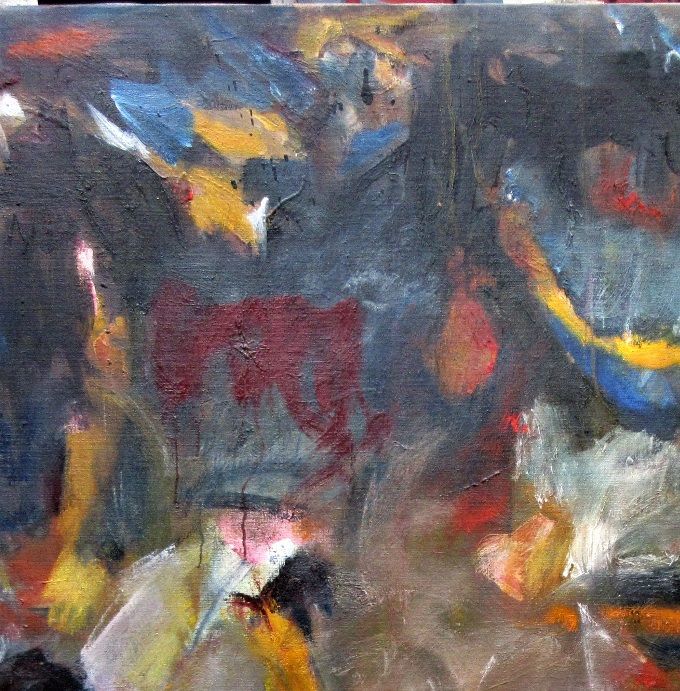 Landskap i rörelse, olja 140x140cm 2018