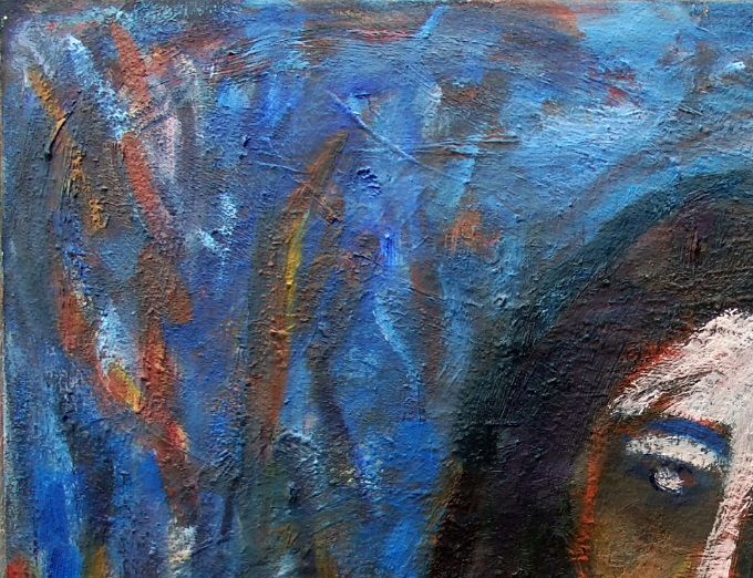 I snön, olja 57x45cm 2017